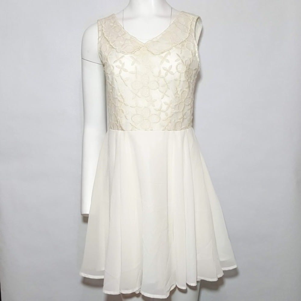 Fun and Flirt White Lace Dress